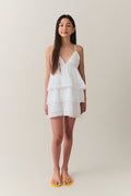 Y triangle mini dress - Blanc