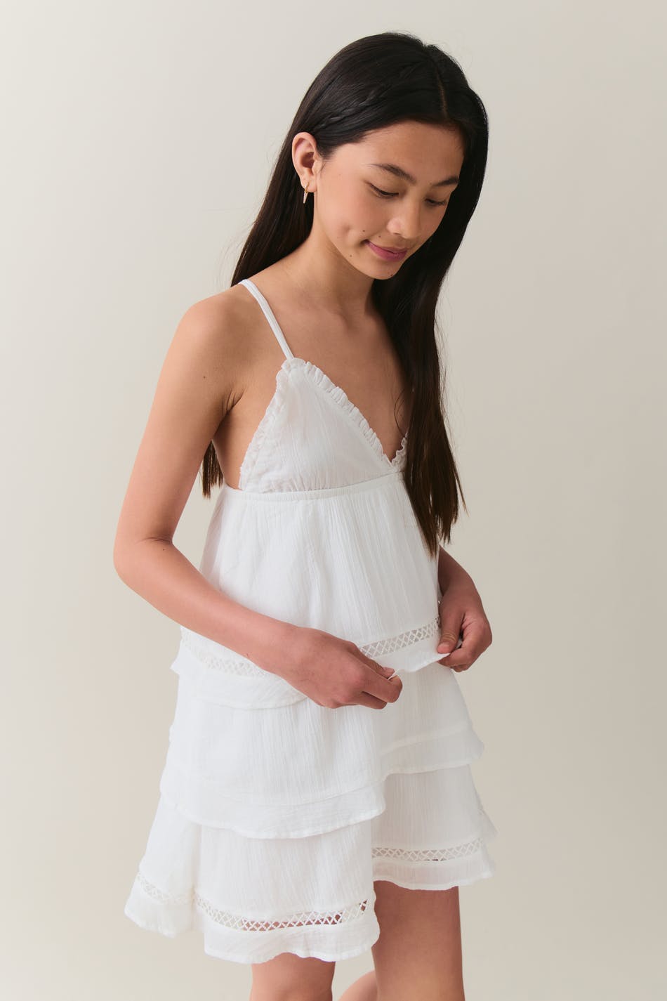 Y triangle mini dress - Blanc