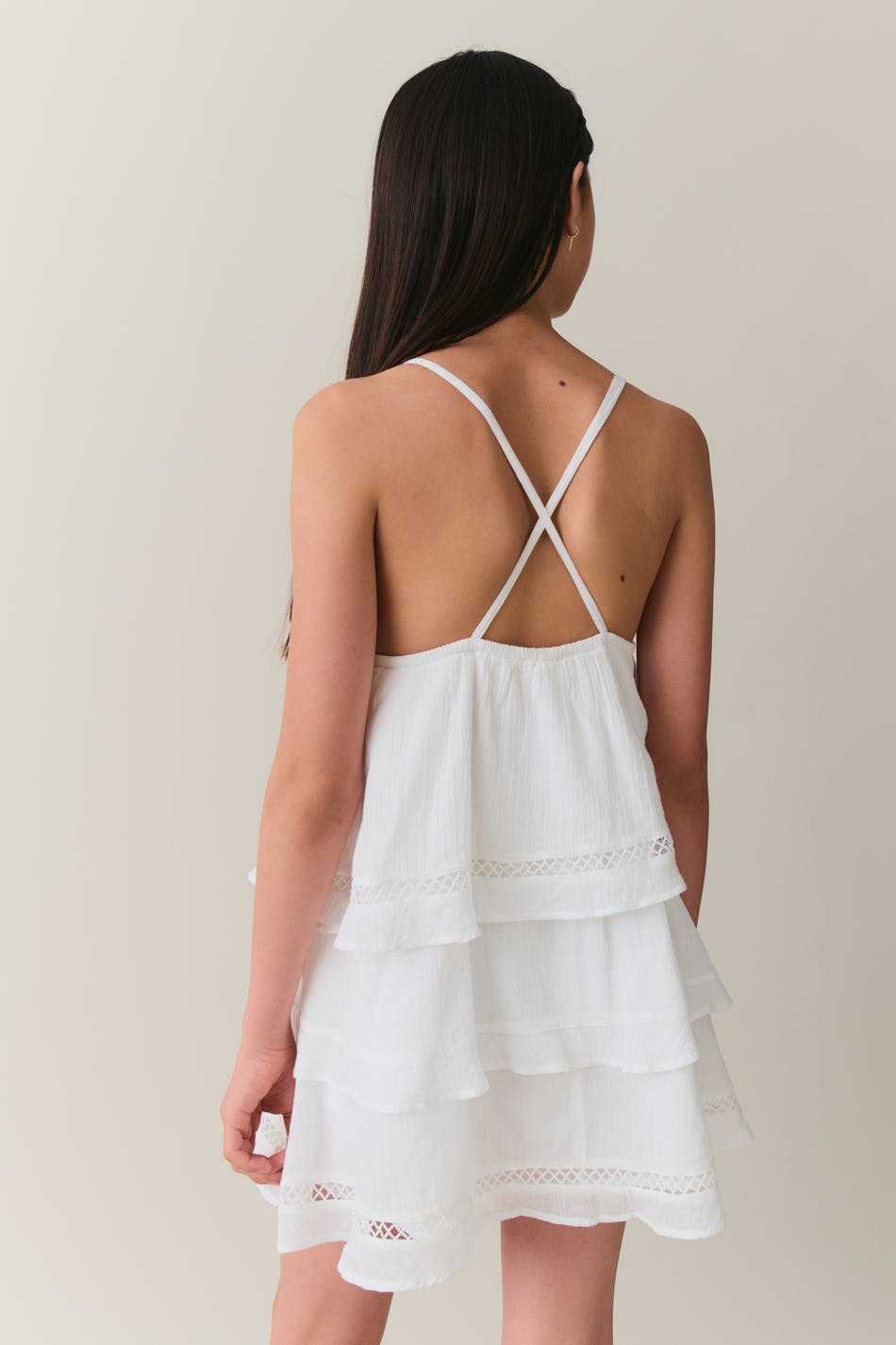 Y triangle mini dress - Blanc