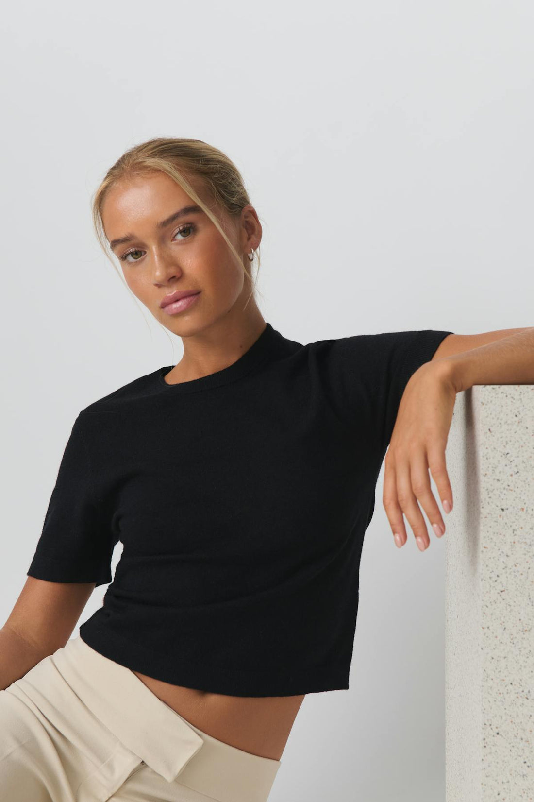 Knitted tee - Noir