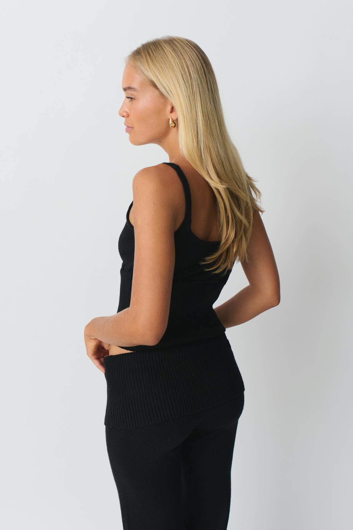 Knitted homewear singlet - Noir