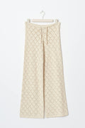 knitted crochet trousers - Crème