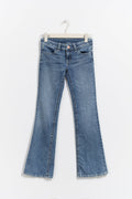 Low boot embroidery jeans - Sky blue