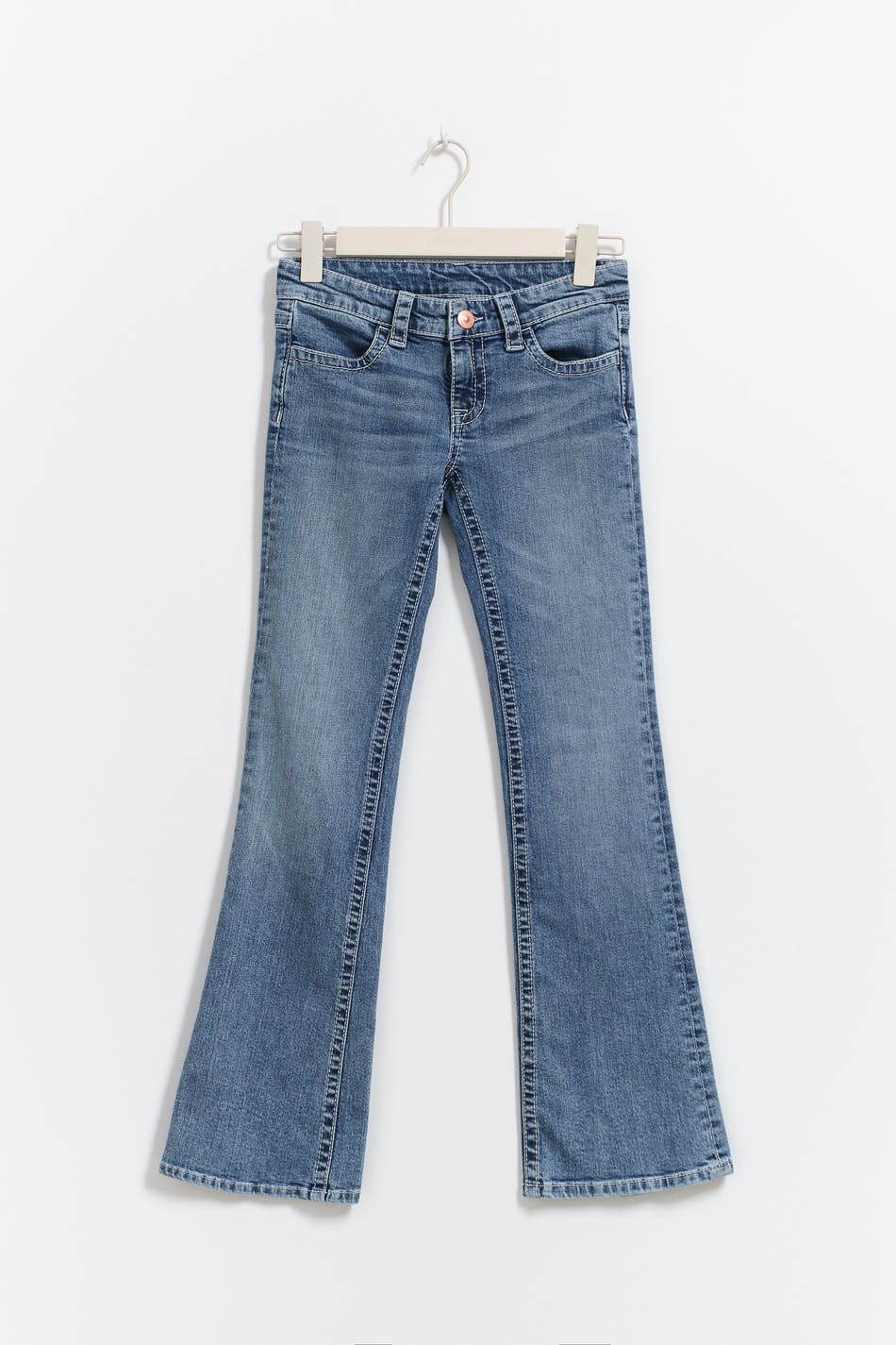 Low boot embroidery jeans - Sky blue