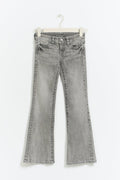 Low boot embroidery jeans - Gris clair