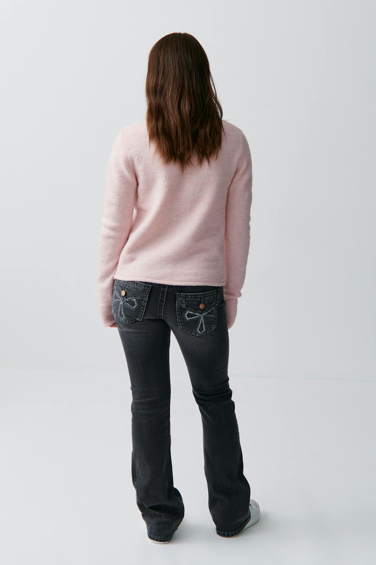 Embroidery jeans - Mid blue