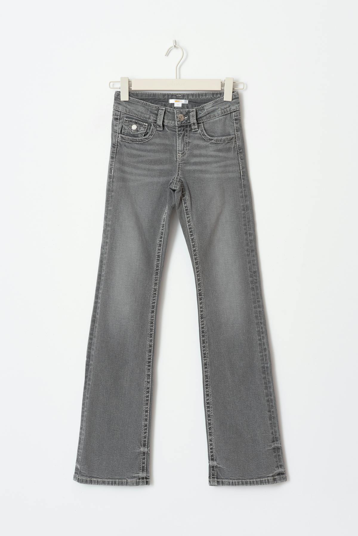 Embroidery jeans - Gris clair