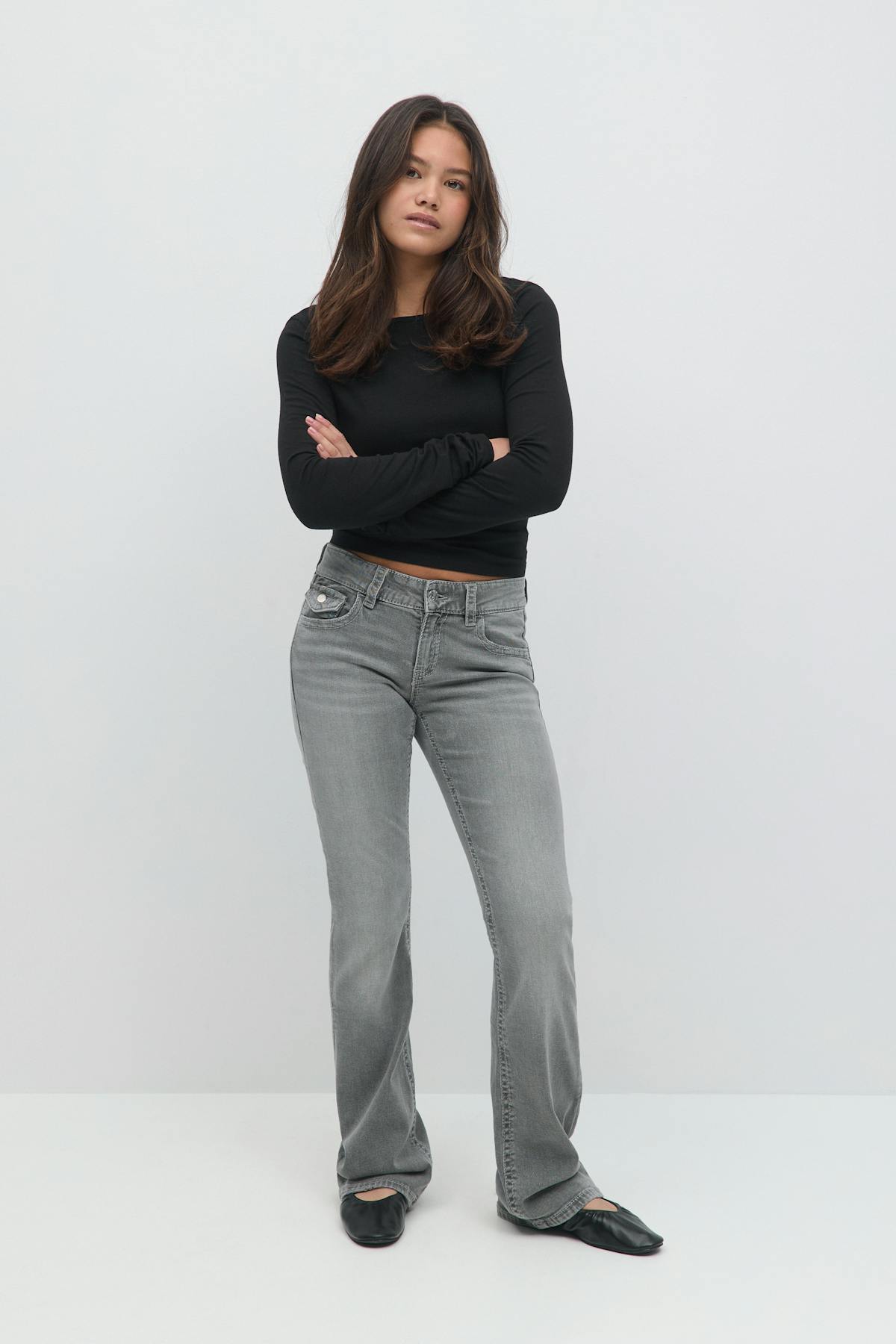 Embroidery jeans - Gris