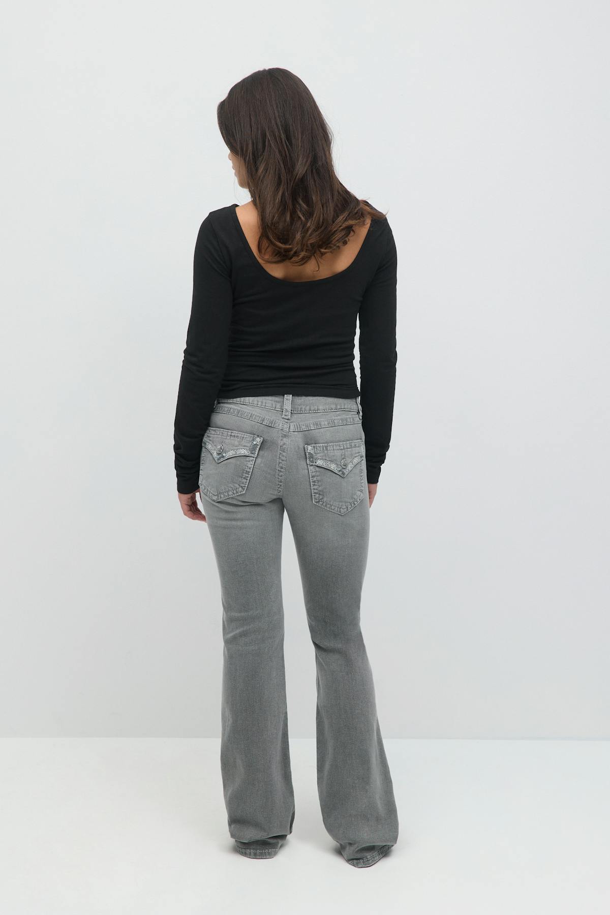 Embroidery jeans - Gris