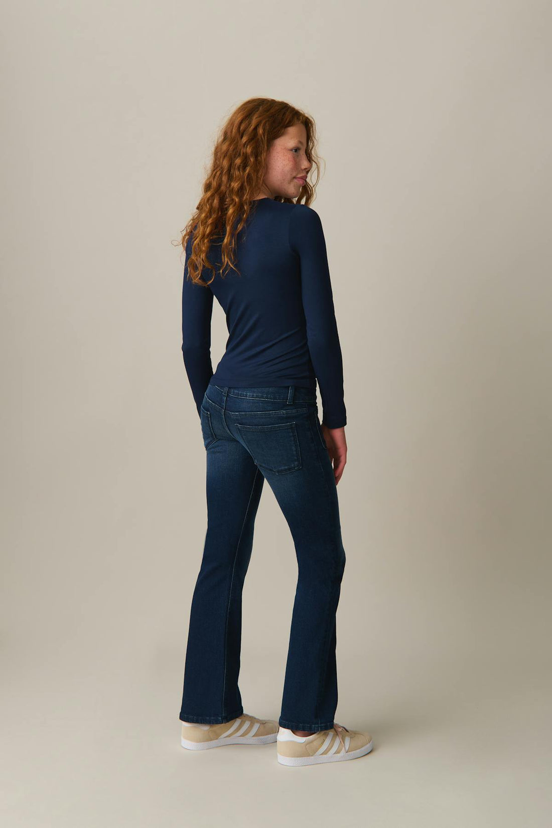 Pleated flare jeans - Bleu foncé