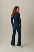 Pleated flare jeans - Bleu foncé