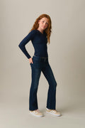 Pleated flare jeans - Bleu foncé