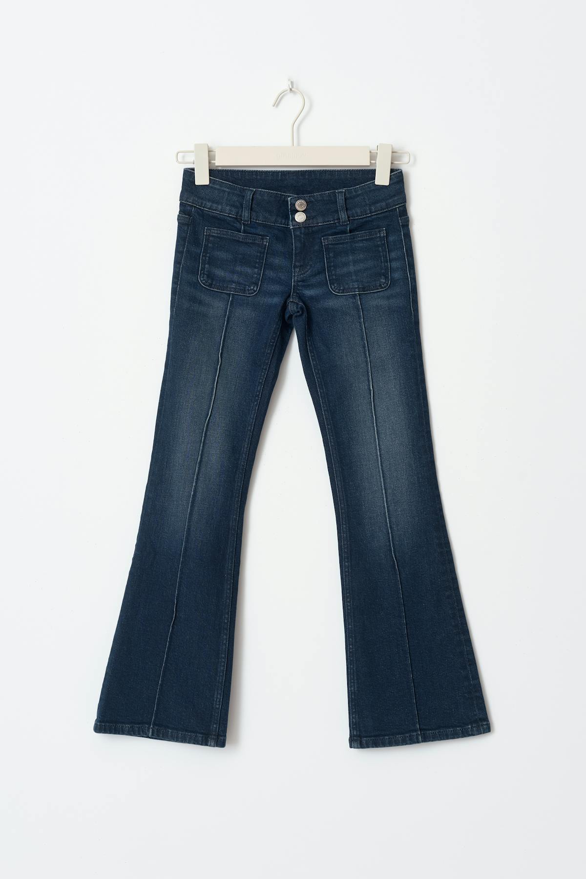 Pleated flare jeans - Bleu foncé