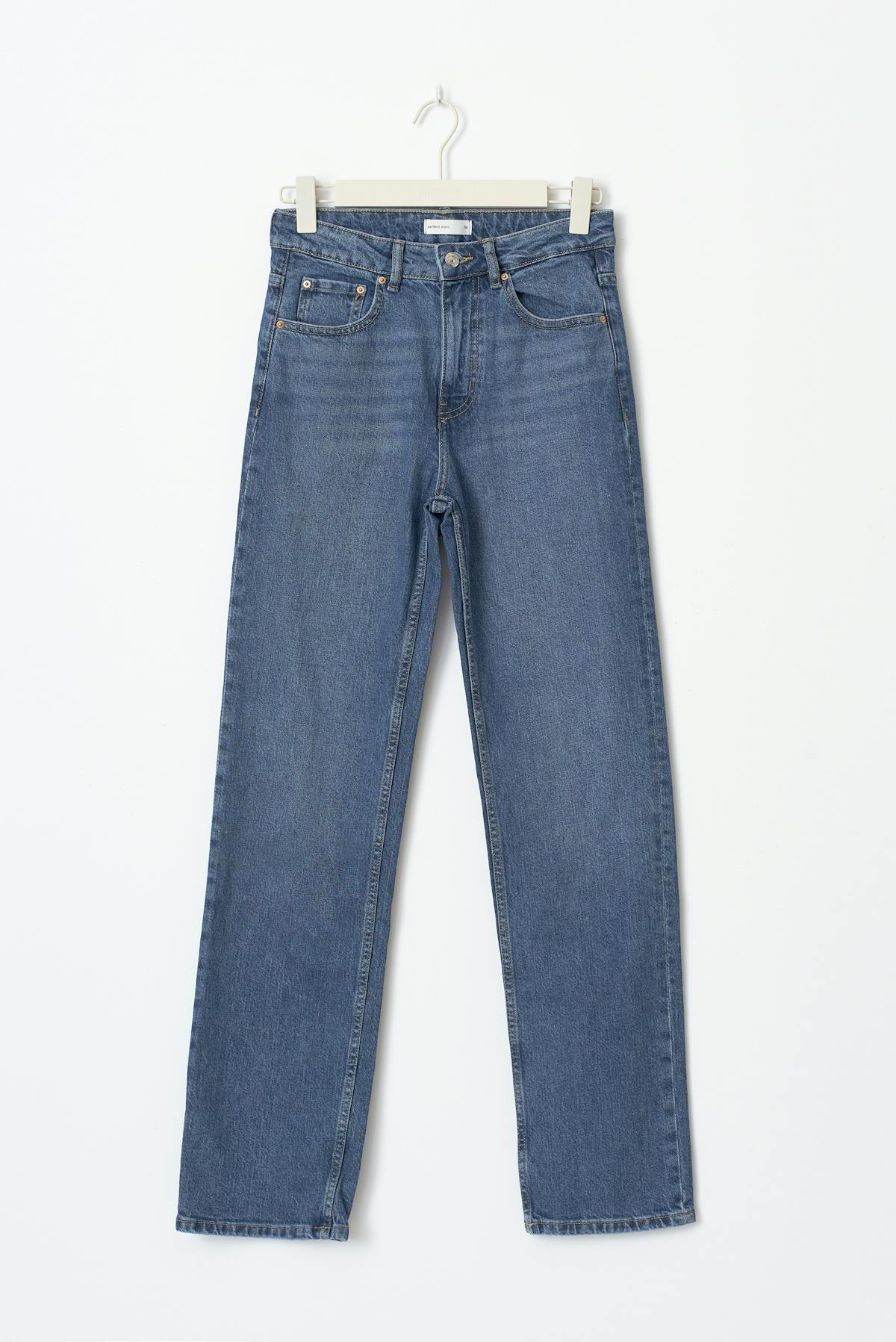 Mid straight petite jeans - Bleu