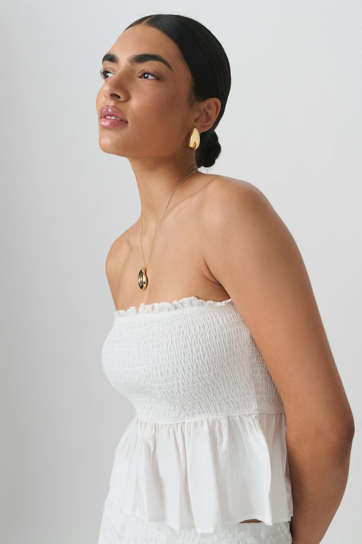 Smock tube top - Blanc
