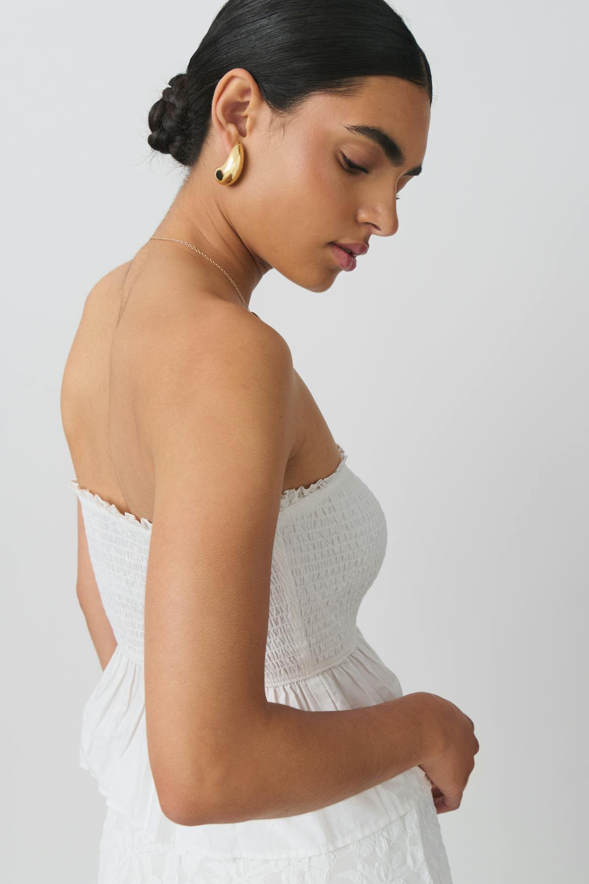 Smock tube top - Blanc