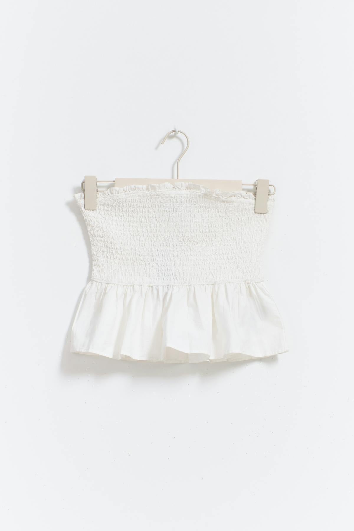 Smock tube top - Blanc