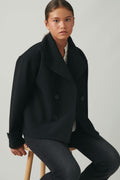 y felt coat - Noir