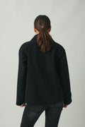 y felt coat - Noir