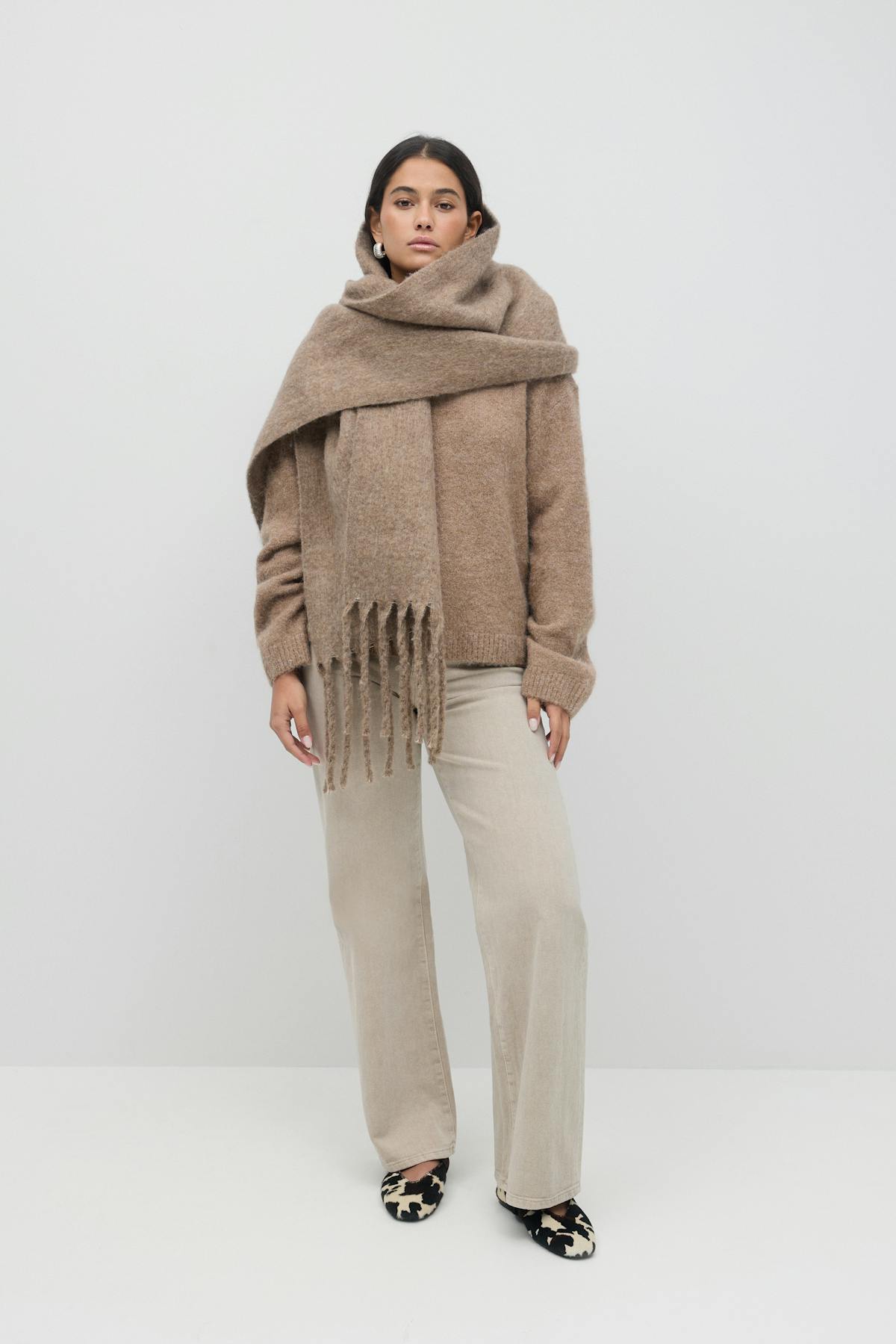 Soft chunky scarf - Tawny port