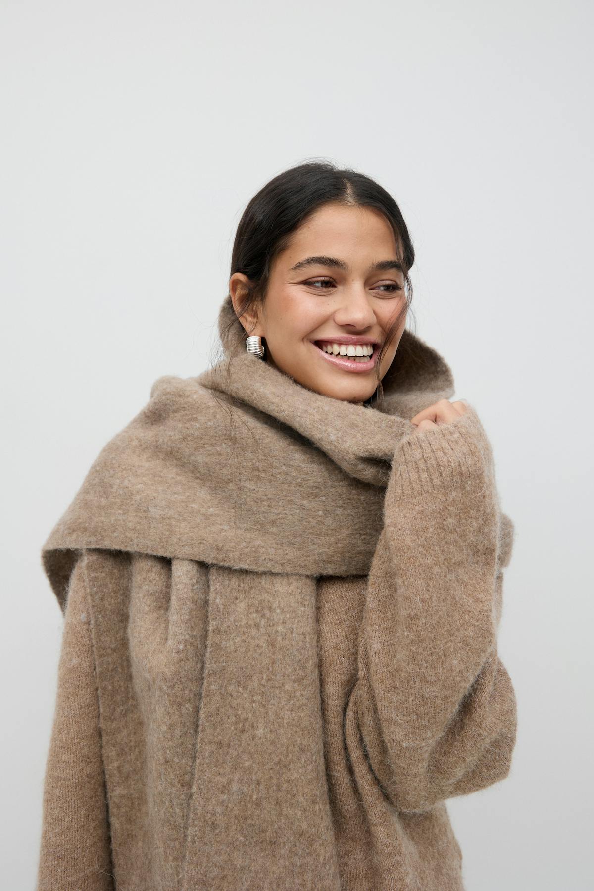Soft chunky scarf - Pink check