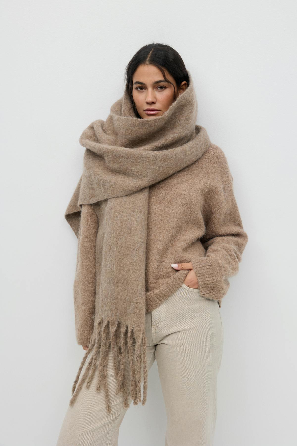 Soft chunky scarf - Bordeaux
