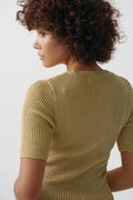 Metallic knitted tee - Golden