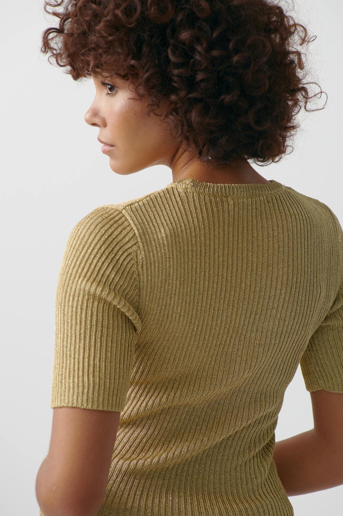 Metallic knitted tee - Golden