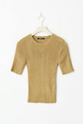 Metallic knitted tee - Golden