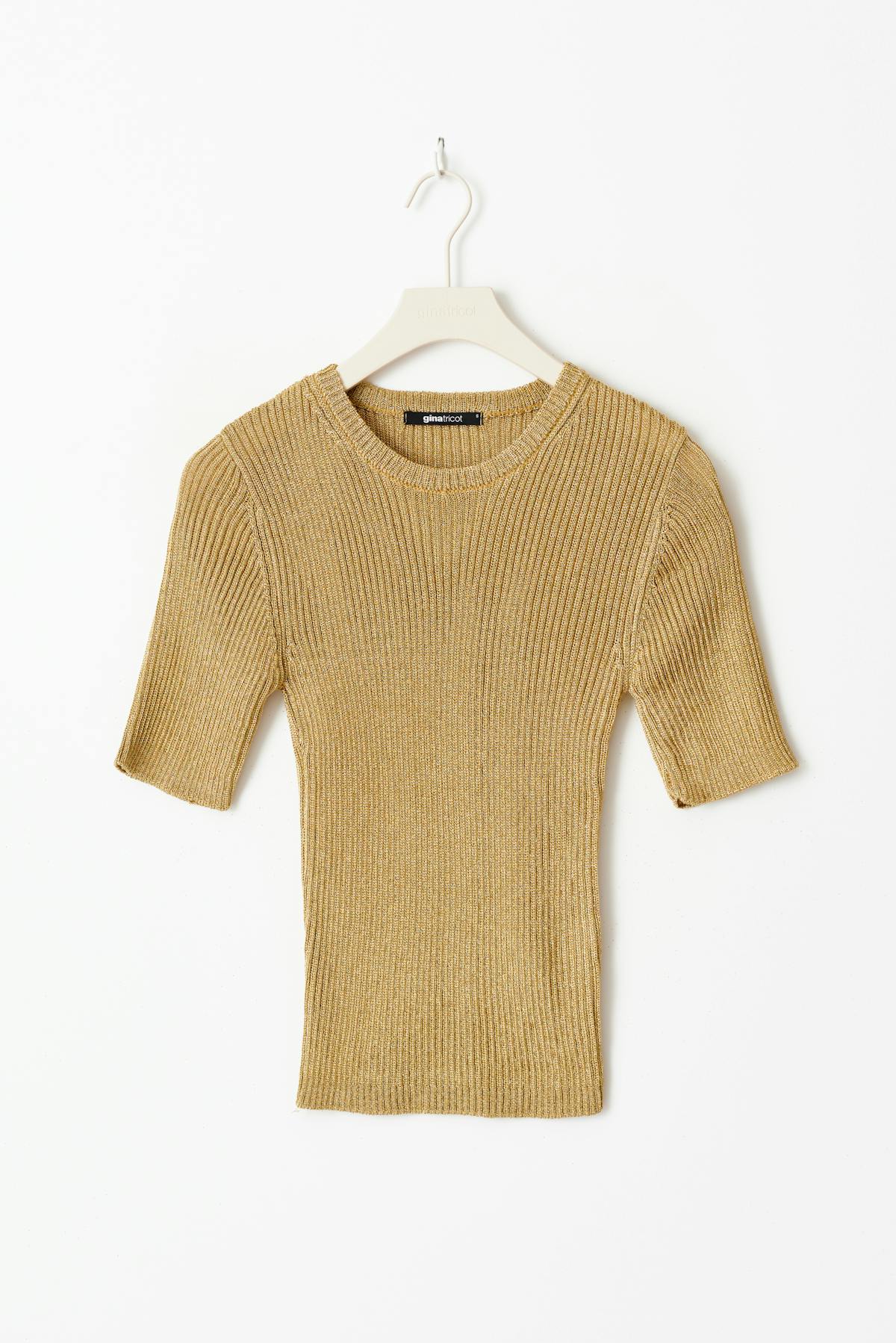 Metallic knitted tee - Golden