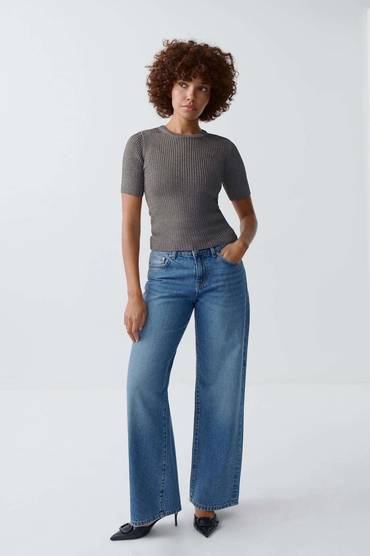 Metallic knitted tee - Falcon