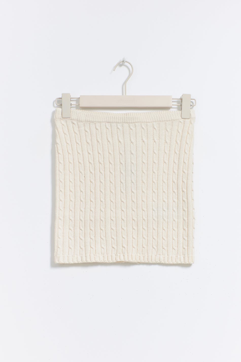 Knitted cable skirt - Crème