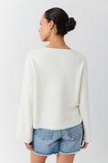 knitted tie cardigan - Gardenia
