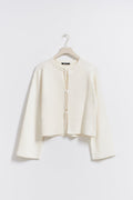 knitted tie cardigan - Gardenia