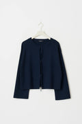 knitted tie cardigan - Mid grey mel