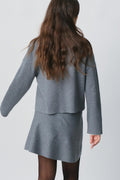 knitted tie cardigan - Noir