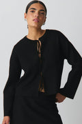 knitted tie cardigan - Gardenia