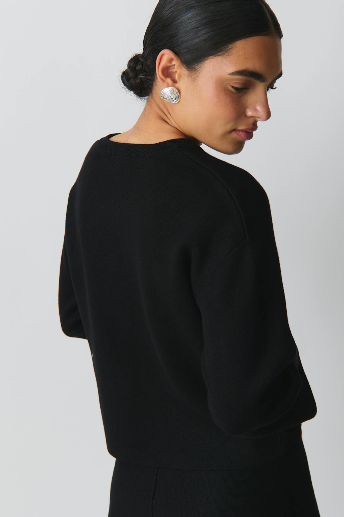 knitted tie cardigan - Noir