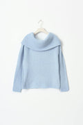 knitted off shoulder sweater - Cashmere blue