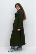 Belted wool blend coat - Noir