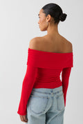 Off shoulder top - High risk red
