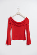 Off shoulder top - High risk red