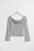 Off shoulder top - Grey melange