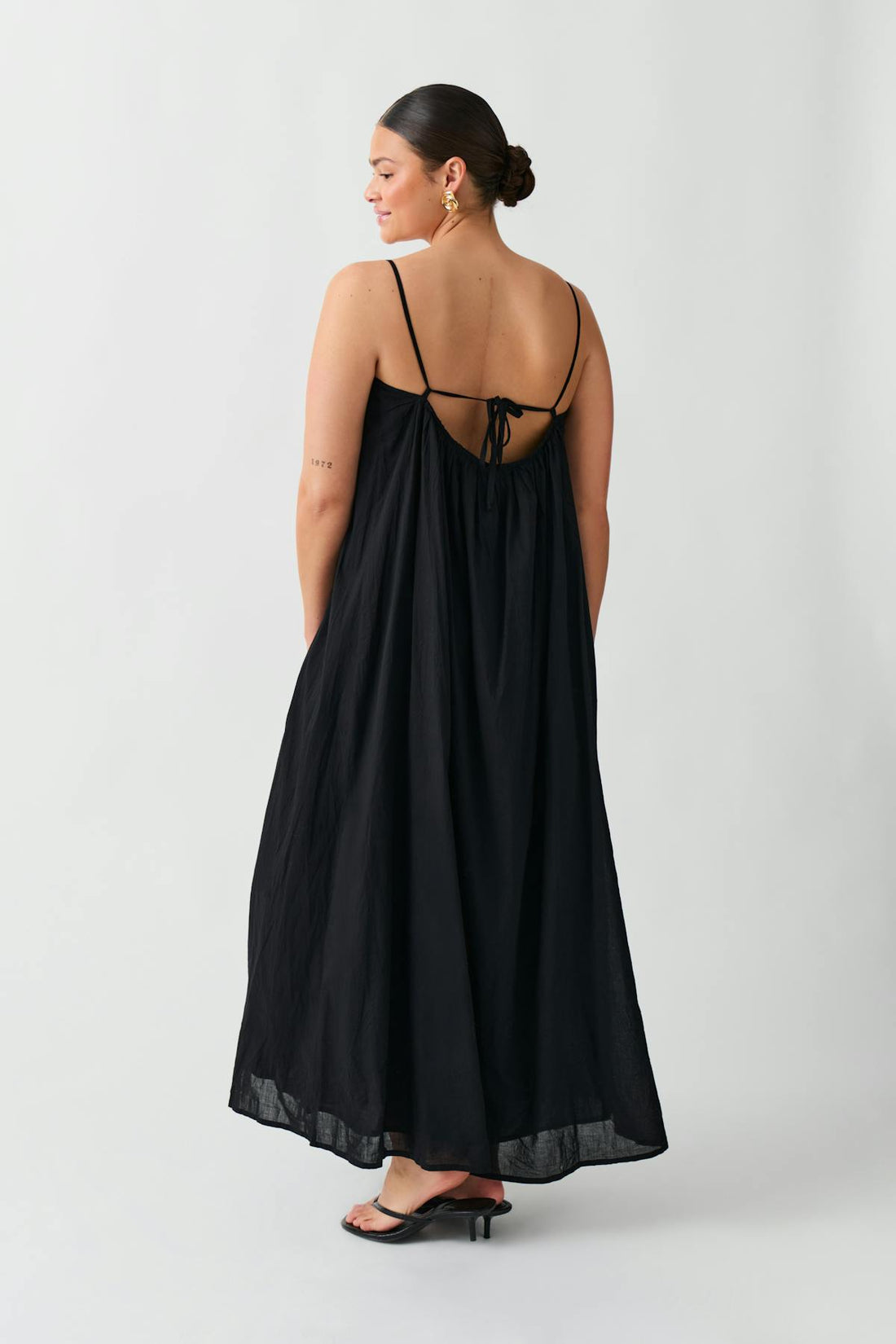 Open back maxi dress - Noir