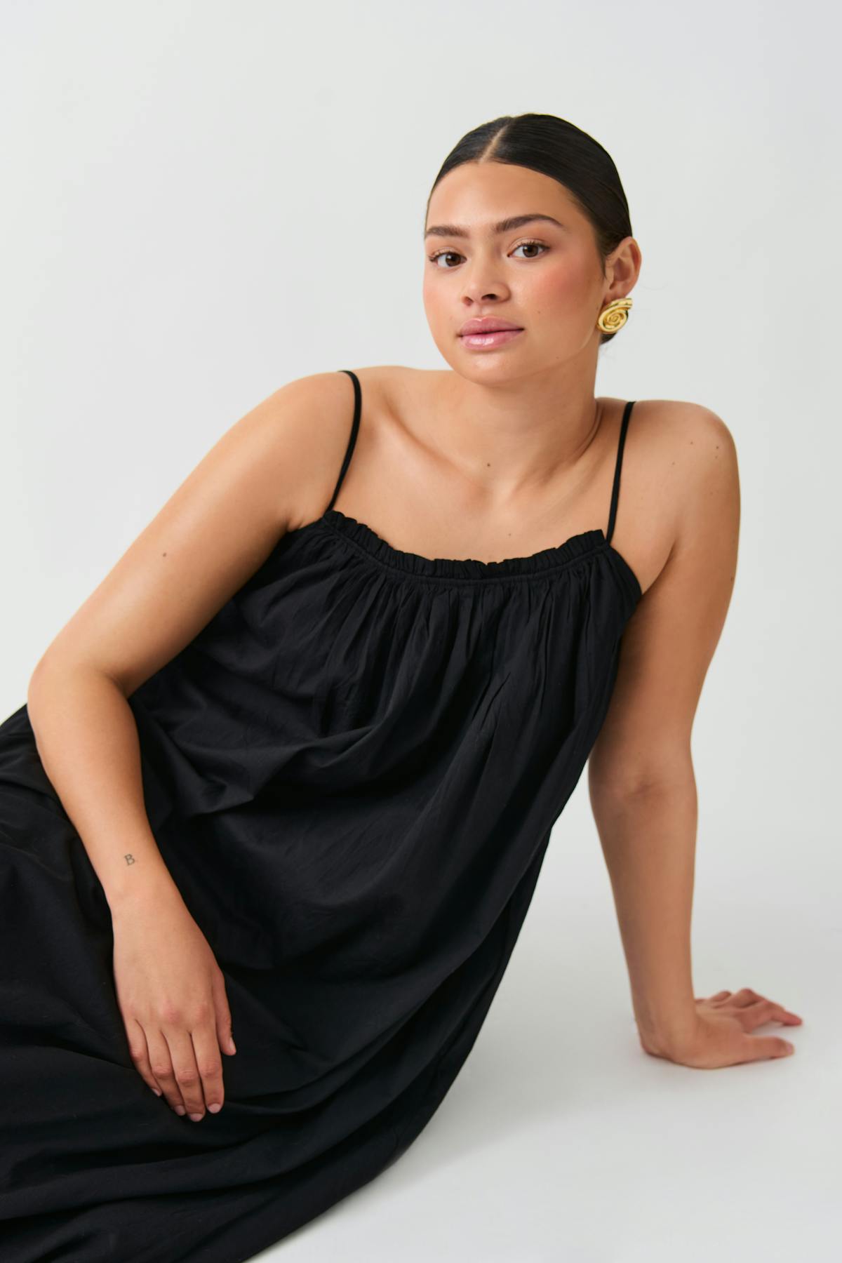 Open back maxi dress - Noir