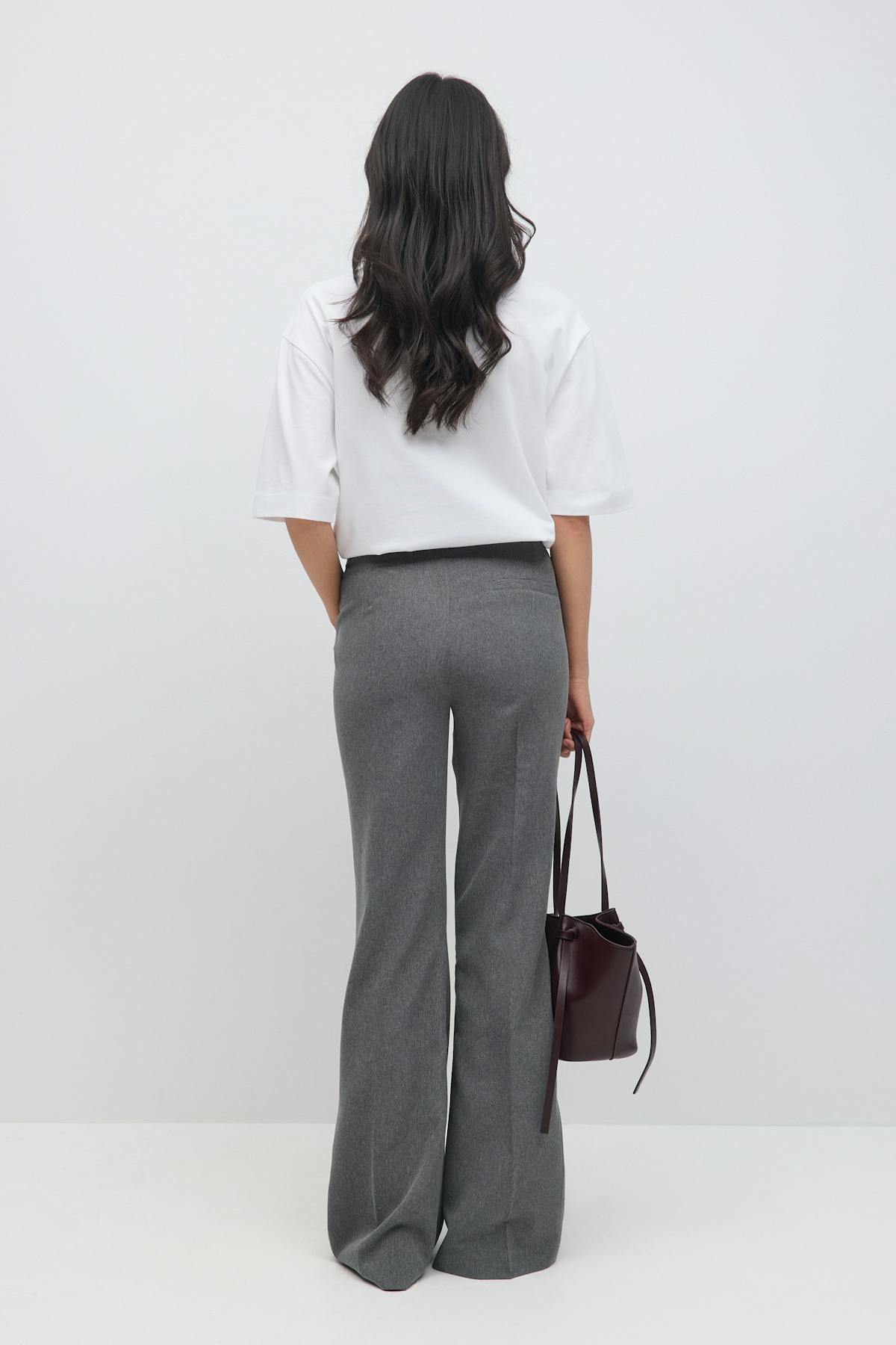 mid waist bootcut trousers - Noir