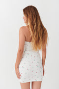Super stretch mini tube dress - Berry ditsy