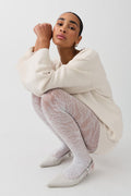 lace tights - Blanc