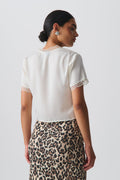 Tie lace top - Blanc cassé