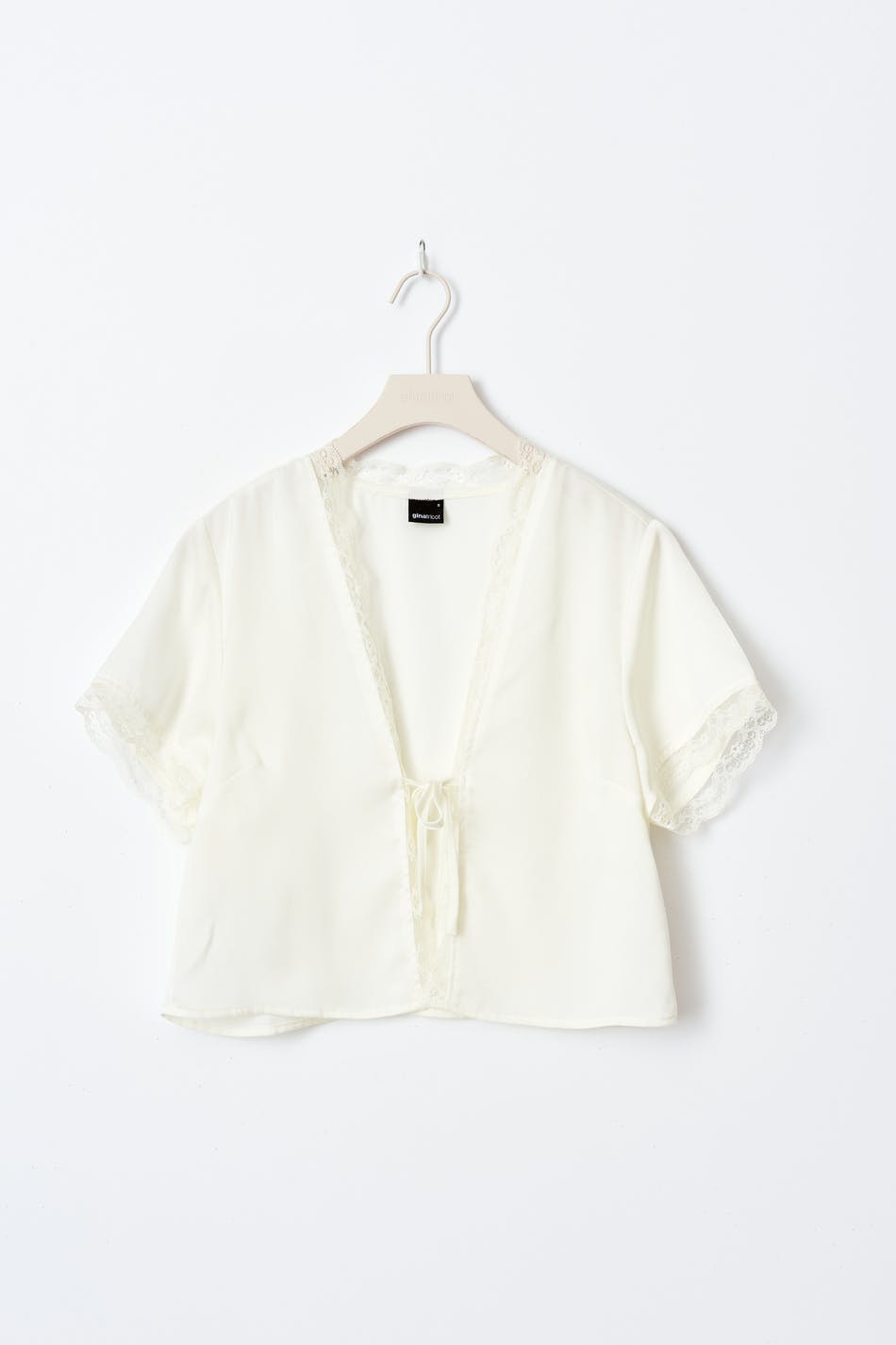 Tie lace top - Blanc cassé